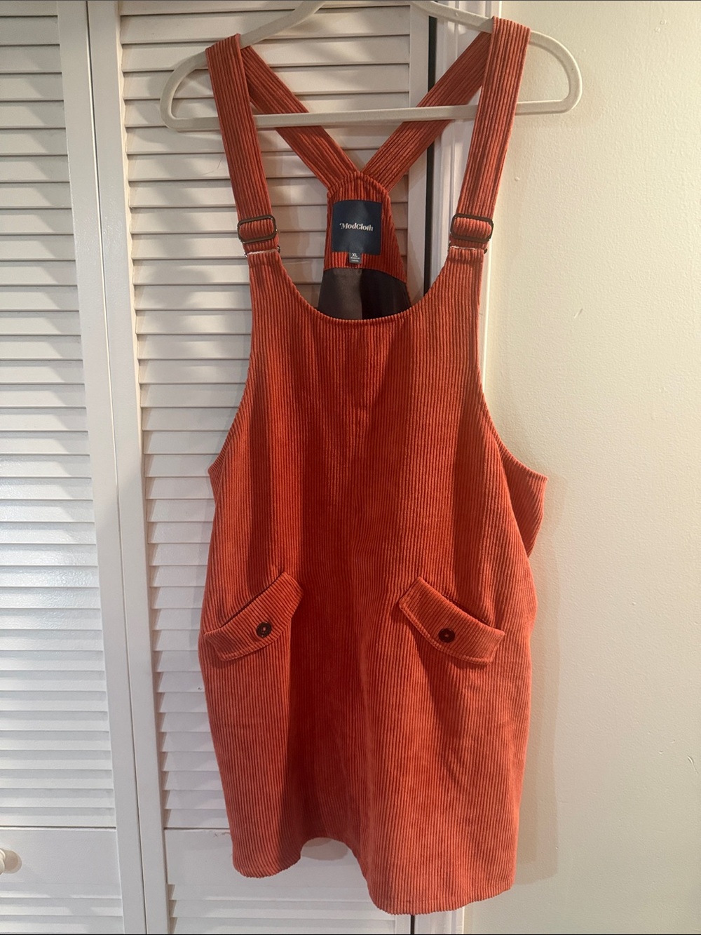Modcloth Corduroy Pinafore Dress in Burnt Orange Size XL - Picture 2 of 3